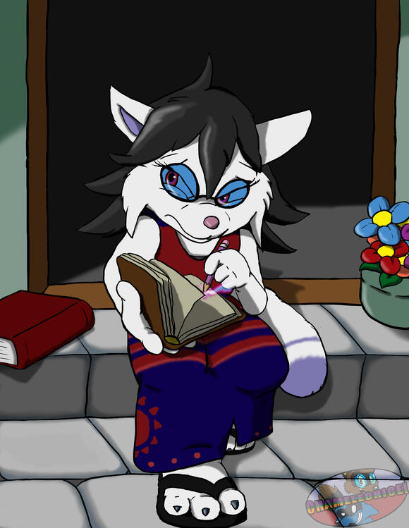 Kuroe Writing in Her Mysterious Book