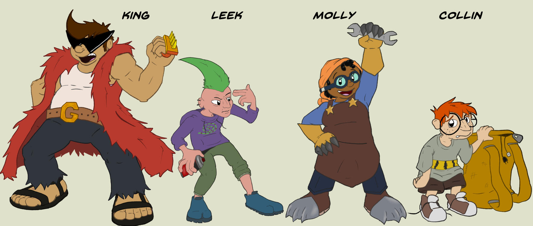 The ASPECT kids! A cast designed for a project proposal involving teens with animal companions.